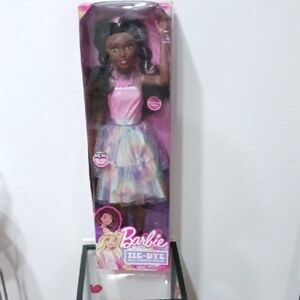 Barbie Tie-Dye Doll with Pink and Multicolor Dress New